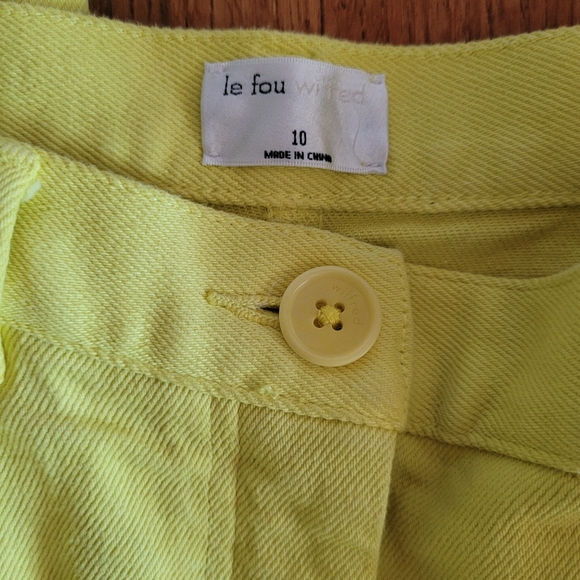 Aritizia Le Fou Wilfred Iven Unique Yellow Cargo 10 High Rise Utility Pants - Picture 10 of 12
